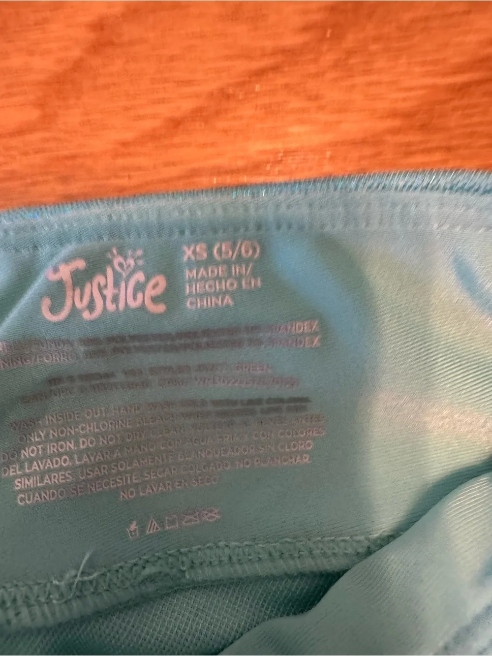 Justice Shimmery Teal Blue Athletic Shorts with Side Ties